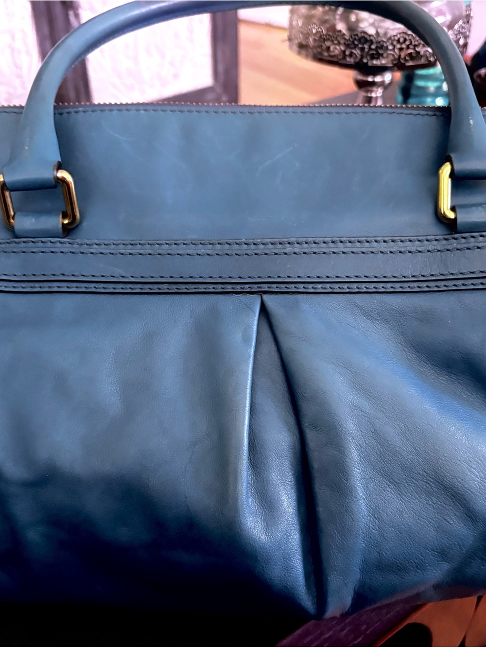 RARE Vintage Marc Jacobs Blue Palais Royal Blue Satchel. - Picture 3 of 14